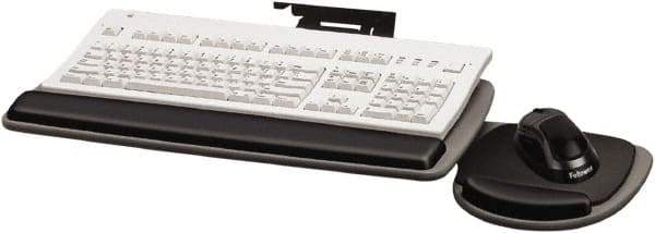 FELLOWES - Graphite & Black Underdesk Keyboard Tray - Use with Computer - USA Tool & Supply