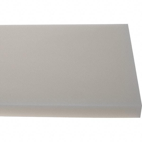 Made in USA - 3/4" Thick x 7-1/2" Wide x 4' Long, Polyethylene (HDPE) Sheet - White, Shore D-65 Hardness, Cutting Board Grade, ±10% Tolerance - USA Tool & Supply