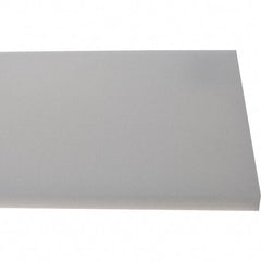 Made in USA - 1/2" Thick x 7-1/2" Wide x 4' Long, Polyethylene (HDPE) Sheet - White, Shore D-65 Hardness, Cutting Board Grade, ±10% Tolerance - USA Tool & Supply