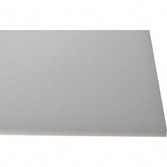 Made in USA - 1/2" Thick x 1' Wide x 4' Long, Polyethylene (HDPE) Sheet - White, Shore D-65 Hardness, Cutting Board Grade, ±10% Tolerance - USA Tool & Supply