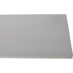 Made in USA - 1/2" Thick x 7-1/2" Wide x 8' Long, Polyethylene (HDPE) Sheet - White, Shore D-65 Hardness, Cutting Board Grade, ±10% Tolerance - USA Tool & Supply