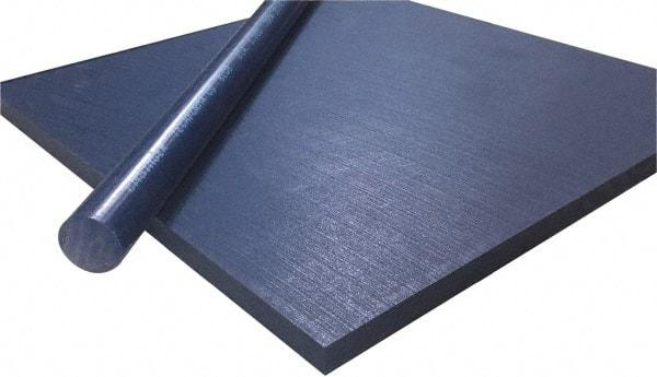 Made in USA - 1" Thick x 6" Wide x 10' Long, Polyethylene (UHMW) Sheet - Blue, Shore D-65 Hardness, Bearing Grade Grade, ±10% Tolerance - USA Tool & Supply