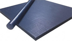Made in USA - 1/2" Thick x 6" Wide x 10' Long, Polyethylene (UHMW) Sheet - Blue, Shore D-65 Hardness, Bearing Grade Grade, ±10% Tolerance - USA Tool & Supply