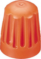 Caplugs - Serrated Round Head, Threaded Cap - High-Density Polyethylene, Red - USA Tool & Supply