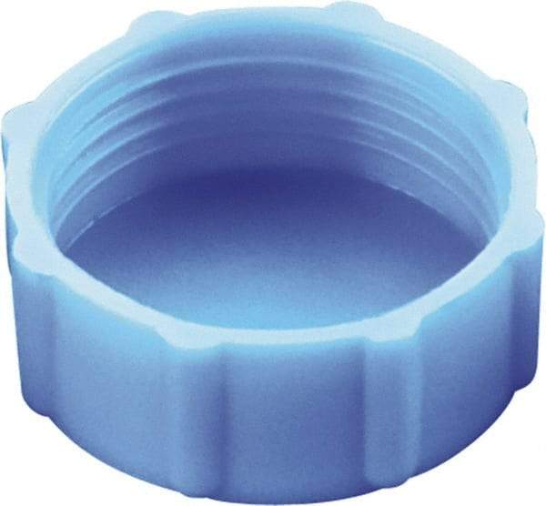 Caplugs - Round Head, Threaded Cap - 7/16" Long, High-Density Polyethylene, Blue - USA Tool & Supply