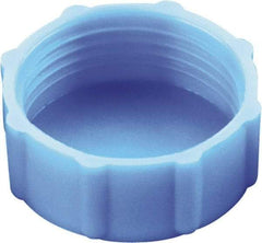 Caplugs - Round Head, Threaded Cap - 13/32" Long, High-Density Polyethylene, Blue - USA Tool & Supply
