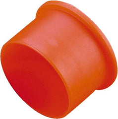 Caplugs - 0.99" ID, Round Head, Tapered Cap - 11/16" Long, Low-Density Polyethylene, Orange - USA Tool & Supply