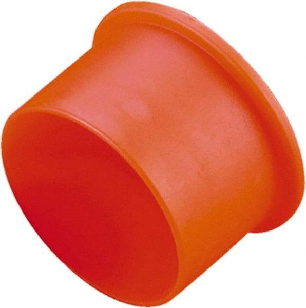 Caplugs - 0.725" ID, Round Head, Tapered Cap - 1.06" OD, 19/32" Long, Low-Density Polyethylene, Orange - USA Tool & Supply