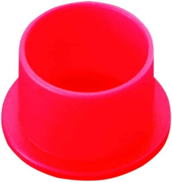 Caplugs - 1.31" ID, Push-On, Round Head Cap - 1.56" OD, 15/16" Long, Low-Density Polyethylene, Red - USA Tool & Supply