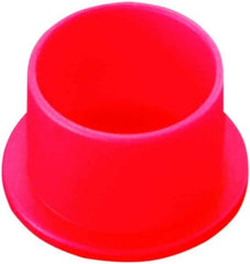 Caplugs - 1.31" ID, Push-On, Round Head Cap - 1.56" OD, 15/16" Long, Low-Density Polyethylene, Red - USA Tool & Supply