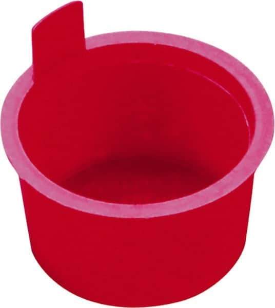 Caplugs - 0.93" ID, Pull-Tab, Round Head, Tapered Plug - 1.09" OD, 5/8" Long, Low-Density Polyethylene, Red - USA Tool & Supply
