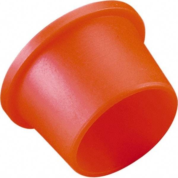 Caplugs - 0.64" ID, Round Head, Tapered Plug - 0.77" OD, 9/16" Long, Low-Density Polyethylene, Orange - USA Tool & Supply