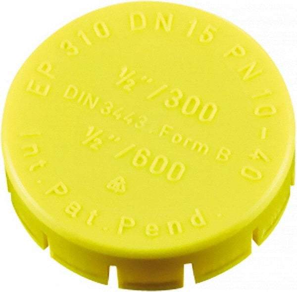 Caplugs - Push-On Flange Cap - 53/64" Long, Low-Density Polyethylene, Yellow - USA Tool & Supply