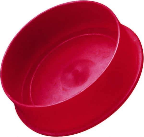 Caplugs - 0.369" ID, Round Head Cap - 0.62" OD, 1/2" Long, Low-Density Polyethylene, Red - USA Tool & Supply