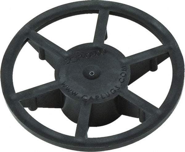 Caplugs - 1" ID, Pin Wheel Cap - 35/64" Long, Low-Density Polyethylene, Black - USA Tool & Supply