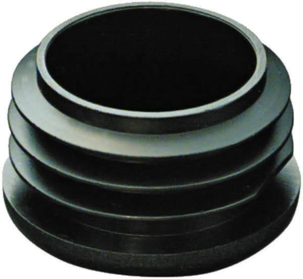 Caplugs - Round Finishing Plug for 14 to 20 Gauge Panels, for 1-1/8" Tube Diam - 1-1/8" OD, 0.52" Deep, Low-Density Polyethylene, Black - USA Tool & Supply