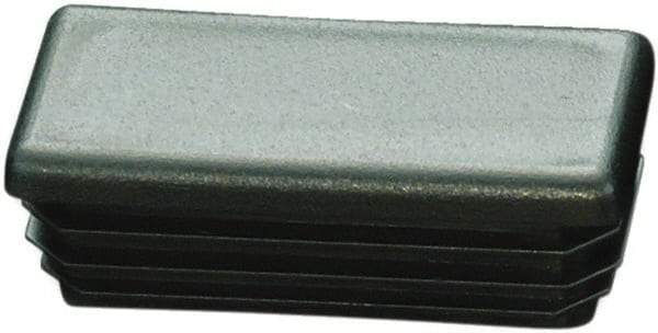 Caplugs - Rectangular Finishing Plug for 12 to 16 Gauge Panels, - 0.53" Deep, Low-Density Polyethylene, Black - USA Tool & Supply