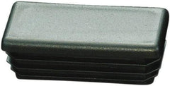 Caplugs - Rectangular Finishing Plug for 14 to 20 Gauge Panels, - 1/2" Deep, Low-Density Polyethylene, Black - USA Tool & Supply