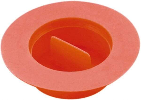 Caplugs - 1.932" ID, Pull-Tab, Tapered Plug with Flange - 2.53" OD, 3/4" Long, Low-Density Polyethylene, Orange - USA Tool & Supply