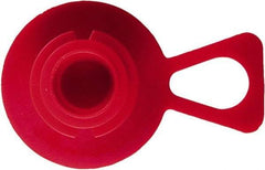 Caplugs - 0.92" ID, Pull-Tab Plug - 1.35" OD, 2-1/32" Long, Low-Density Polyethylene, Red - USA Tool & Supply
