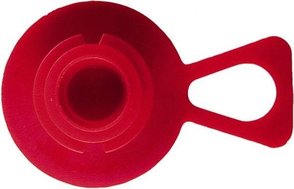 Caplugs - 1.071" ID, Pull-Tab Plug - 1.575" OD, 2-1/4" Long, Low-Density Polyethylene, Red - USA Tool & Supply