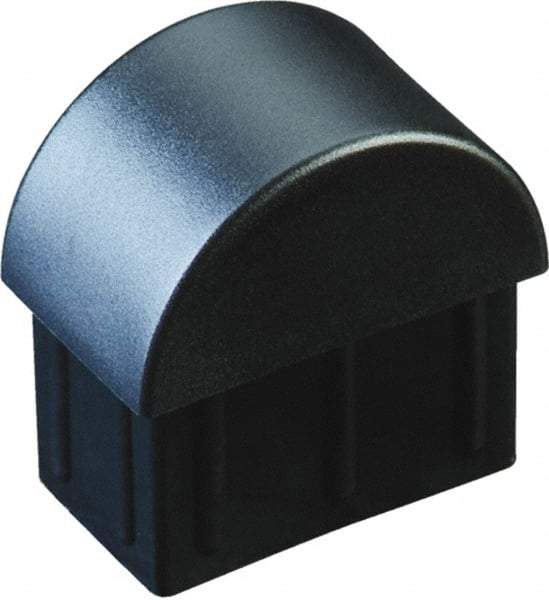 Caplugs - Domed Ribbed Finishing Plug for 14 to 20 Gauge Panels, for 7/8" Tube Diam - Low-Density Polyethylene, Black - USA Tool & Supply