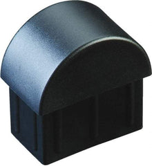 Caplugs - Domed Ribbed Finishing Plug for 16 Gauge Panels, for 1-3/16" Tube Diam - Low-Density Polyethylene, Black - USA Tool & Supply