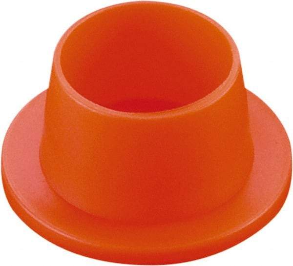Caplugs - 1.305" ID, Round Head, Tapered Plug - 1.91" OD, 11/16" Long, Low-Density Polyethylene, Orange - USA Tool & Supply