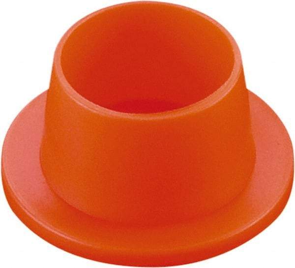 Caplugs - 1.044" ID, Round Head, Tapered Plug - 1.62" OD, 5/8" Long, Low-Density Polyethylene, Orange - USA Tool & Supply