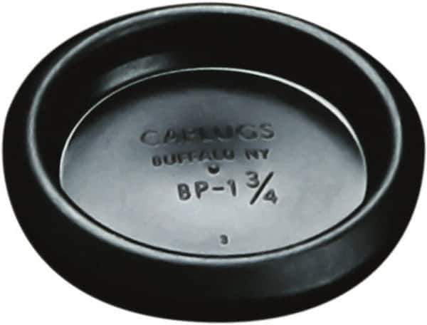 Caplugs - Button Finishing Plug for 0.02 to 0.1" Thick Panels, - 1.43" ID, 1.73 OD, 0.35" Deep, Low-Density Polyethylene, Black - USA Tool & Supply