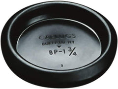 Caplugs - Button Finishing Plug for 0.03 to 0.1" Thick Panels, - 1.68" ID, 2" OD, 0.36" Deep, Low-Density Polyethylene, Black - USA Tool & Supply