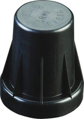 Caplugs - 1-1/16" ID, Serrated Round Head Sucker Rod Cap - 1-15/16" Long, Low-Density Polyethylene, Black - USA Tool & Supply