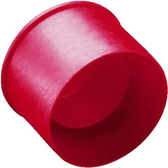 Caplugs - 1.83" ID, Round Head Tube & Nut Cap - 1-9/64" Long, Low-Density Polyethylene, Red - USA Tool & Supply