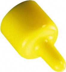 Caplugs - 3/16" ID, Pull-Tab Cap - 1-5/8" Long, Vinyl, Yellow - USA Tool & Supply