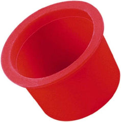 Caplugs - 0.468" ID, Round Head, Tapered Masking Cap/Plug - 0.77" OD, 7/16" Long, Silicone, Red - USA Tool & Supply