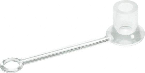 Caplugs - 0.36" ID, Round Head, Tethered Cap - 1-29/32" Long, Silicone, Natural (Color) - USA Tool & Supply