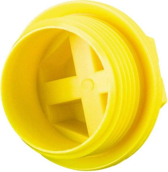 Caplugs - Hex Head with Slot, Threaded Plug - 32.26mm OD, Nylon, Yellow - USA Tool & Supply