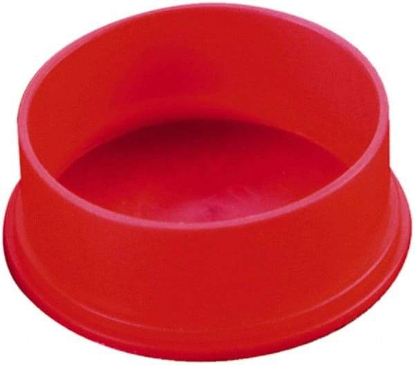 Caplugs - 1.344" ID, Round Head Utility Cap - 1.59" OD, 9/16" Long, Low-Density Polyethylene, Red - USA Tool & Supply