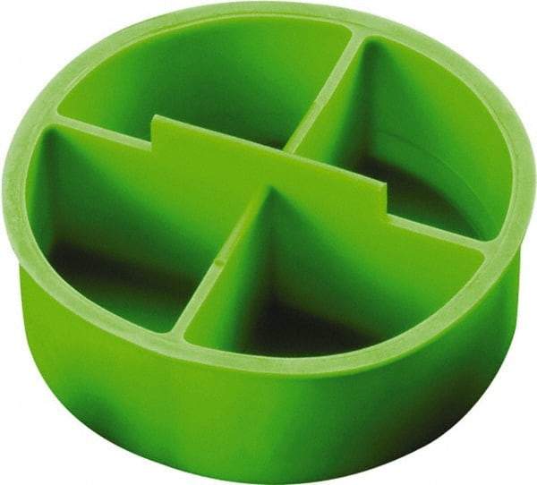 Caplugs - 1.517" ID, Round Head, Tapered Tube Plug - 1.62" OD, 1" Long, Low-Density Polyethylene, Green - USA Tool & Supply