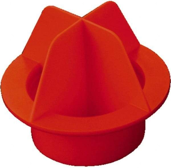Caplugs - 1-19/64" ID, Pull-Tab Tube Plug - 1.88" OD, 3/4" Long, Low-Density Polyethylene, Orange - USA Tool & Supply