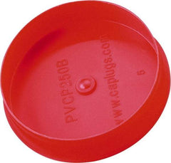 Caplugs - 2.71" ID, Round Head Pipe Plug - 2.84" OD, 21/32" Long, Low-Density Polypropylene, Red - USA Tool & Supply