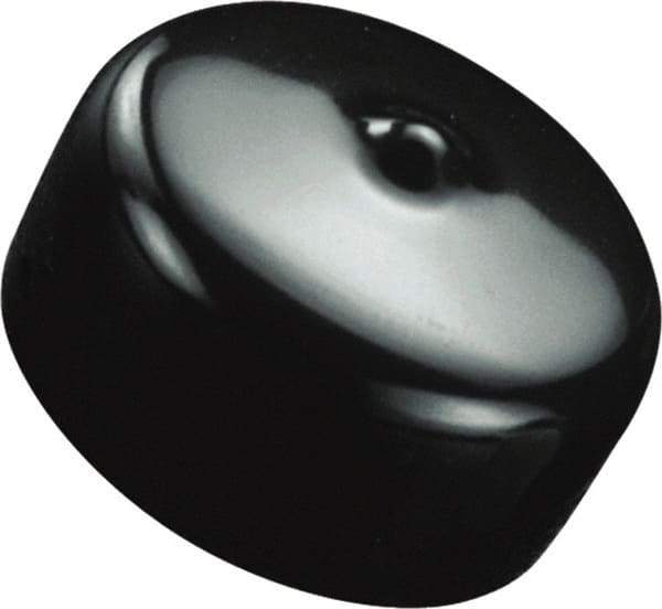 Caplugs - 1-3/16" ID, Flexible, Round Head Masking Cap - 1.33" OD, 1" Long, Vinyl, Black - USA Tool & Supply