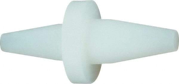 Caplugs - 0.14" (End 1) & 0.2" (End 2) ID, Round Head, Tapered Double-Ended Plug with Washer - Silicone, Natural (Color) - USA Tool & Supply