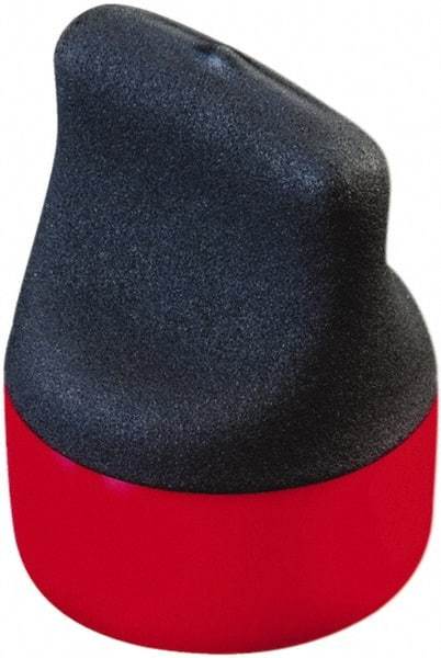 Caplugs - 0.843" ID, Round Head, Textured Pull-Tab Cap - 1-15/16" Long, Vinyl, Red/Black - USA Tool & Supply