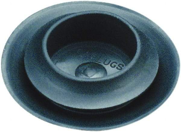 Caplugs - Button Finishing Plug for 0.031 to 0.079" Thick Panels, - 1.272" ID, 1.575 OD, 0.307" Deep, Thermoplastic Rubber, Black - USA Tool & Supply