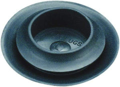 Caplugs - Button Finishing Plug for 0.031 to 0.079" Thick Panels, - 1.272" ID, 1.575 OD, 0.307" Deep, Thermoplastic Rubber, Black - USA Tool & Supply