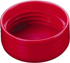 Caplugs - Round Head, Threaded Cap - Vinyl, Red - USA Tool & Supply