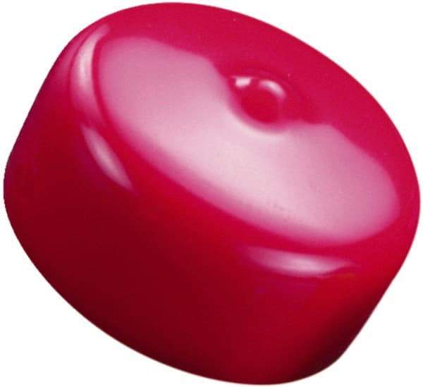 Caplugs - Round Head Cap - 3.66" OD, 1-1/8" Long, Vinyl, Red - USA Tool & Supply