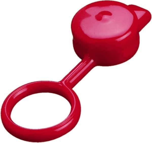 Caplugs - 7/16" ID, Round Head, Tethered Cap - 1/2" Long, Vinyl, Black - USA Tool & Supply