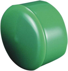 Caplugs - 5/32" ID, Round Head Cap with Flange - 0.236" OD, 1" Long, Vinyl, Yellow - USA Tool & Supply